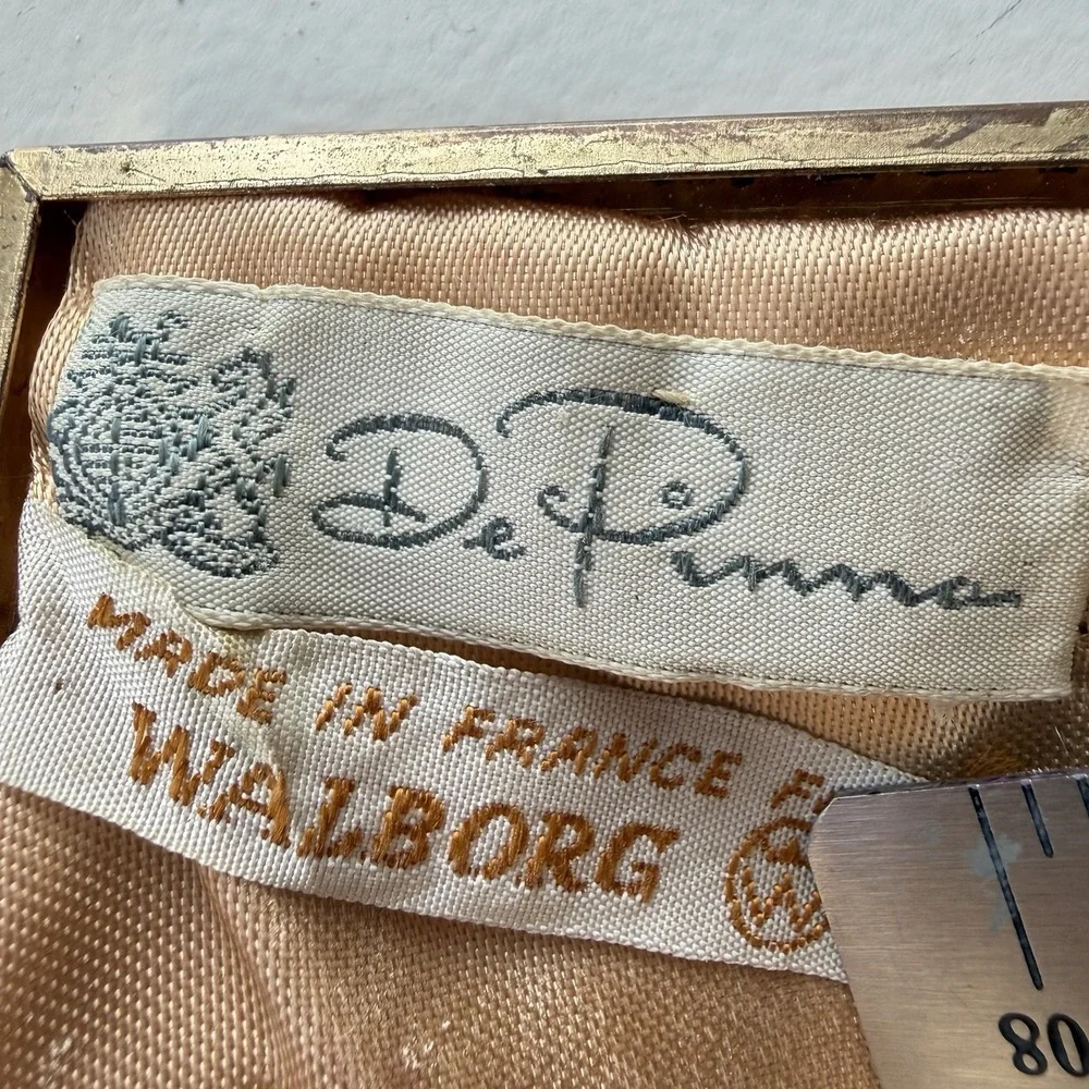 Vintage Walborg De Pinna French Tapestry Kiss Lock‎ Clutch Purse Made in France